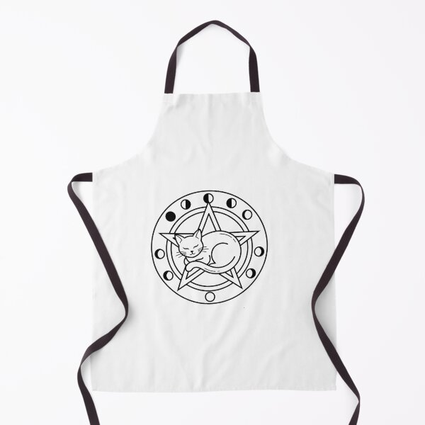 Item preview, Celestial Sleeping Cat Pentagram Moon Phases designed and sold by OH-MY-GOTH.