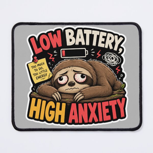 Item preview, Low Battery High Anxiety Sloth designed and sold by PixoNest.