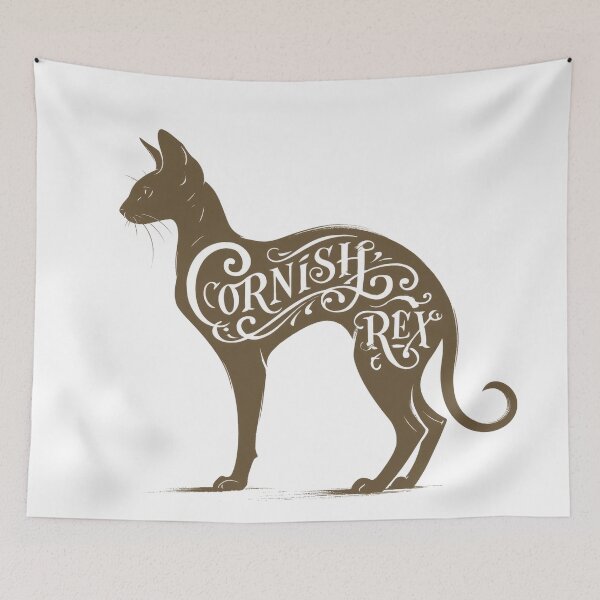 Item preview, Cornish Rex Cat Word Art | Typography Cat Silhouette Design designed and sold by AyfuDesigns.