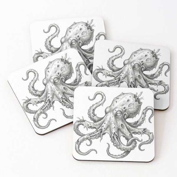Item preview, Zombie Octopus Halloween – Spooky Undead Animal Pencil Art designed and sold by Pencil-Art.