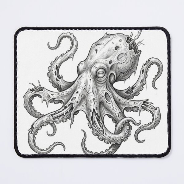 Item preview, Zombie Octopus Halloween – Spooky Undead Animal Pencil Art designed and sold by Pencil-Art.