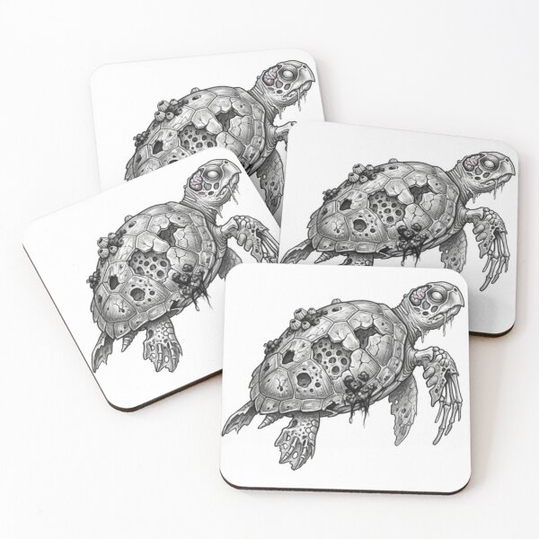 Item preview, Zombie Sea turtle Halloween – Spooky Undead Animal Pencil Art designed and sold by Pencil-Art.