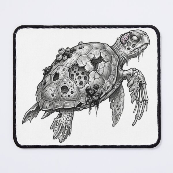 Item preview, Zombie Sea turtle Halloween – Spooky Undead Animal Pencil Art designed and sold by Pencil-Art.