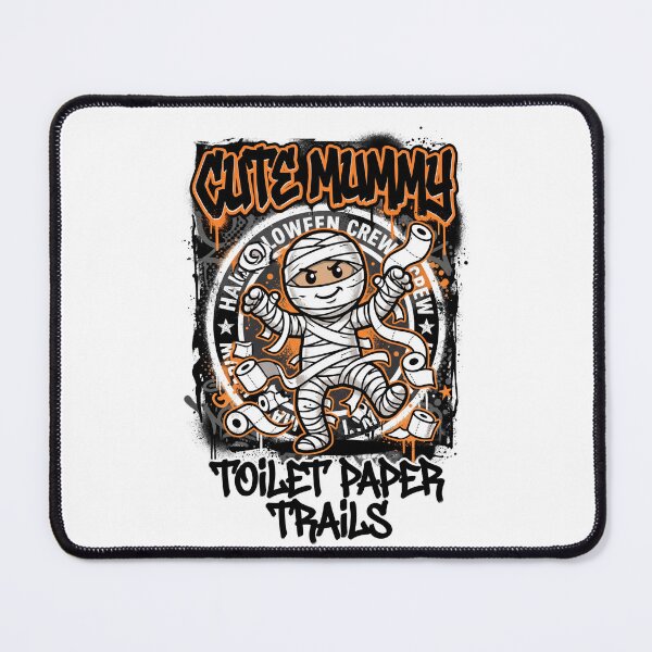 Item preview, Cute Mummy Toilet Paper Trails Halloween Crew Design Tee designed and sold by DarylWelsh2024.