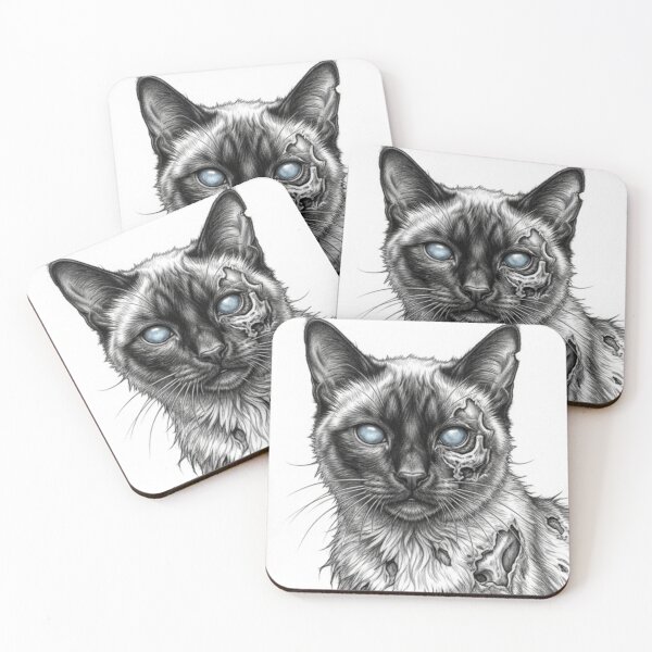 Item preview, Zombie Cat Halloween – Spooky Undead Animal Pencil Art designed and sold by Pencil-Art.