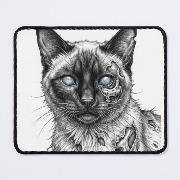 Item preview, Zombie Cat Halloween – Spooky Undead Animal Pencil Art designed and sold by Pencil-Art.