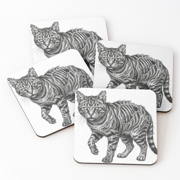 Item preview, Zombie Cat Halloween – Spooky Undead Animal Pencil Art designed and sold by Pencil-Art.