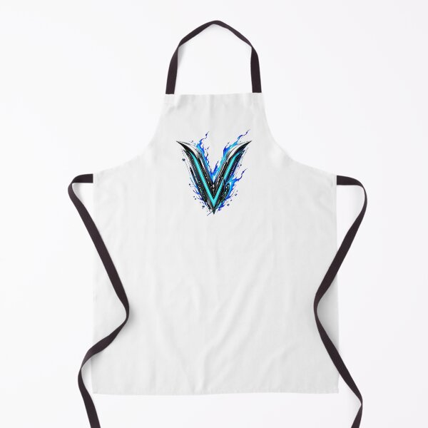 Item preview, AquaFlare Cipher The Teal Inferno Letter V designed and sold by BlissBlvdShop.