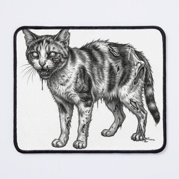 Item preview, Zombie Cat Halloween – Spooky Undead Animal Pencil Art designed and sold by Pencil-Art.