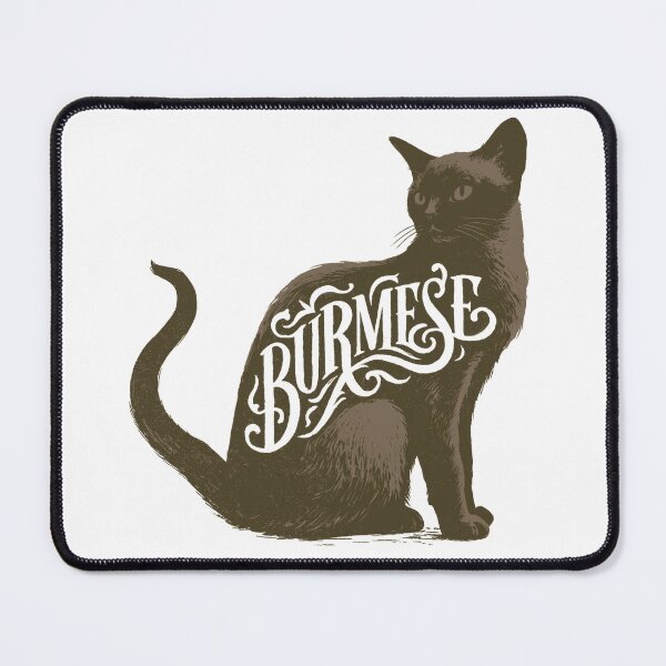 Item preview, Burmese Cat Word Art | Typography Cat Silhouette Design designed and sold by AyfuDesigns.