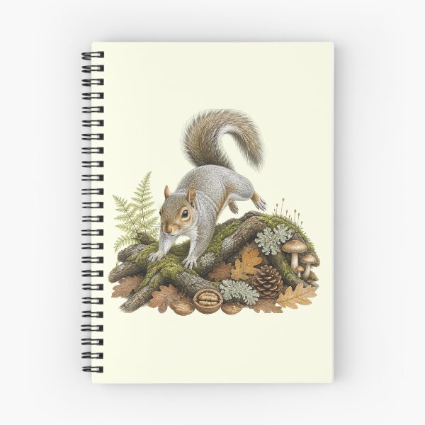 Item preview, Eastern Gray Squirrel Woodland Colored Pencil Style designed and sold by BloomStudio1.