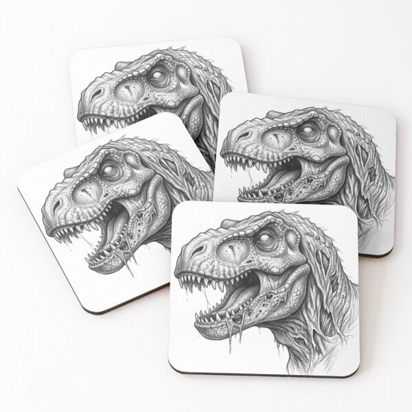 Item preview, Zombie T-rex Halloween – Spooky Undead Animal Pencil Art designed and sold by Pencil-Art.