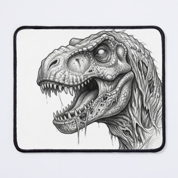Item preview, Zombie T-rex Halloween – Spooky Undead Animal Pencil Art designed and sold by Pencil-Art.