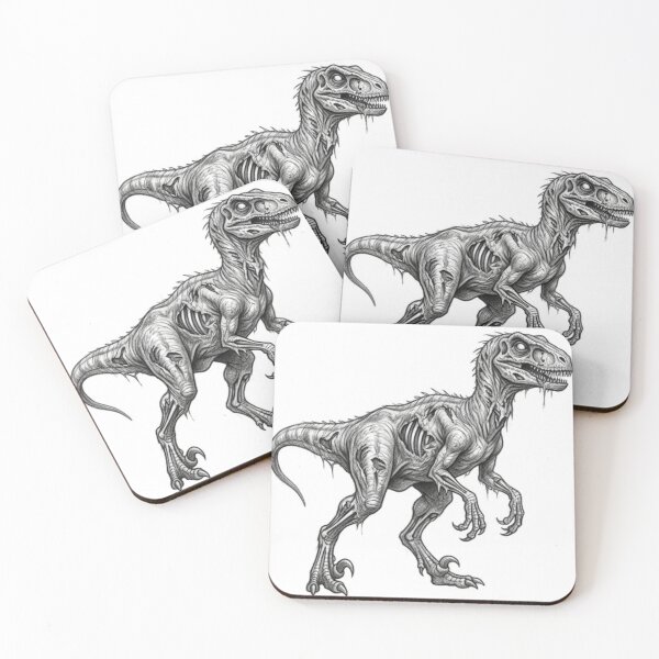 Item preview, Zombie Raptor Halloween – Spooky Undead Animal Pencil Art designed and sold by Pencil-Art.