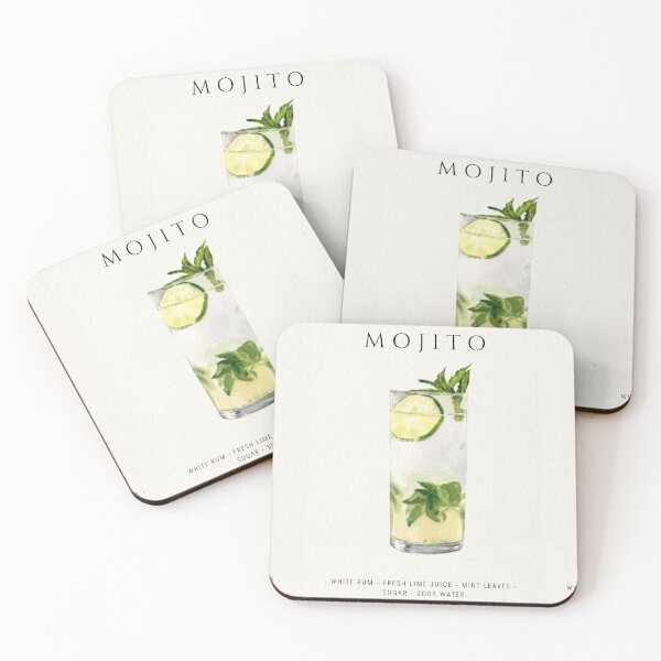 Item preview, Mojito Cocktail Vintage Watercolor Bar Art designed and sold by TheMinimalFrame.