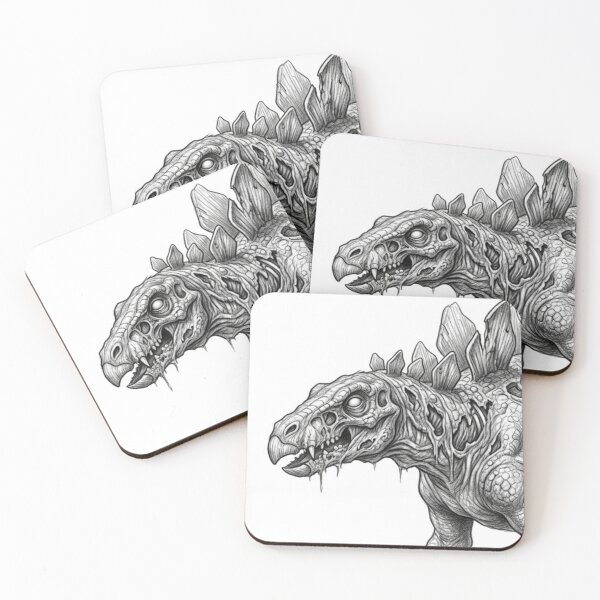 Item preview, Zombie Stegosaurus Halloween – Spooky Undead Animal Pencil Art designed and sold by Pencil-Art.