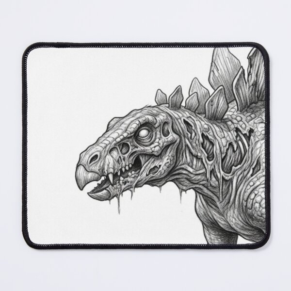 Item preview, Zombie Stegosaurus Halloween – Spooky Undead Animal Pencil Art designed and sold by Pencil-Art.