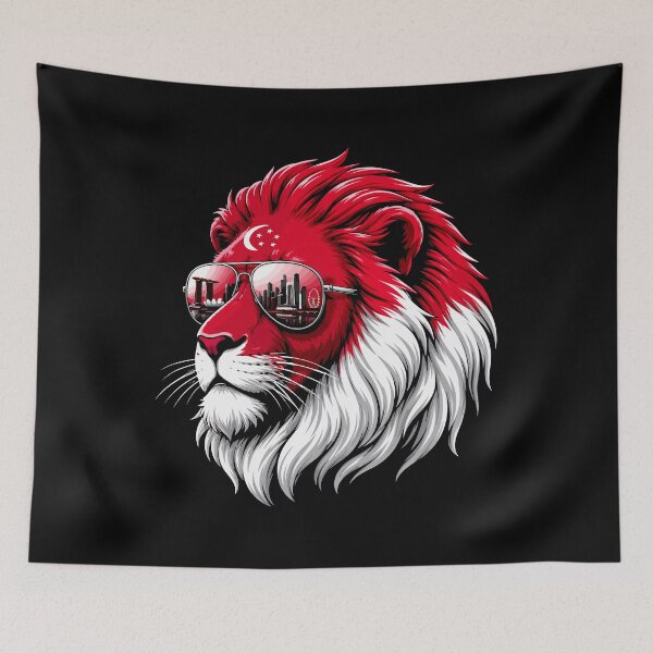 Item preview, Love Singapore Lion Singaporean Flag designed and sold by ShirTomDesigns.