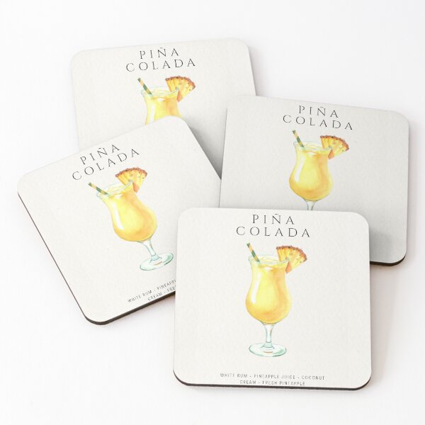 Item preview, Piña Colada Vintage Tropical Watercolor Cocktail Art designed and sold by TheMinimalFrame.