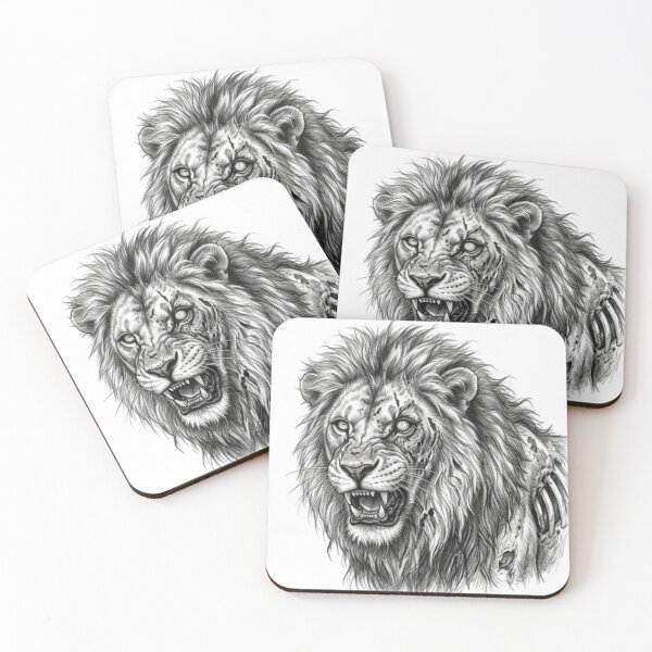 Item preview, Zombie Lion Halloween – Spooky Undead Animal Pencil Art designed and sold by Pencil-Art.