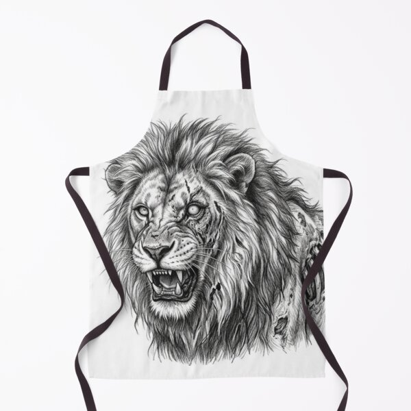 Item preview, Zombie Lion Halloween – Spooky Undead Animal Pencil Art designed and sold by Pencil-Art.