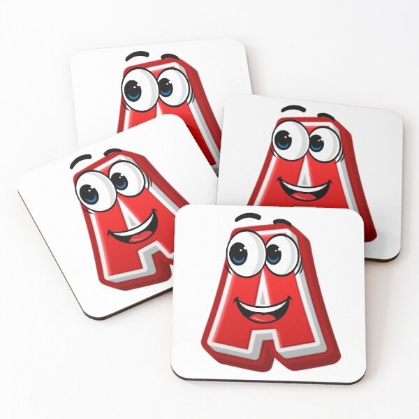 Item preview, Letter A Cute Cartoon Initial - Happy Expression Character designed and sold by ImaginARTDesign.