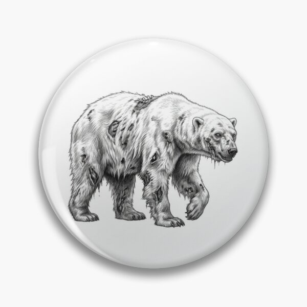 Item preview, Zombie Polar Bear Halloween – Spooky Undead Animal Pencil Art designed and sold by Pencil-Art.