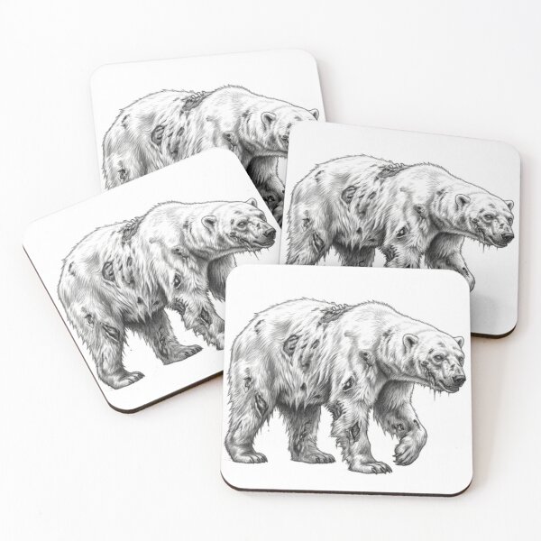 Item preview, Zombie Polar Bear Halloween – Spooky Undead Animal Pencil Art designed and sold by Pencil-Art.
