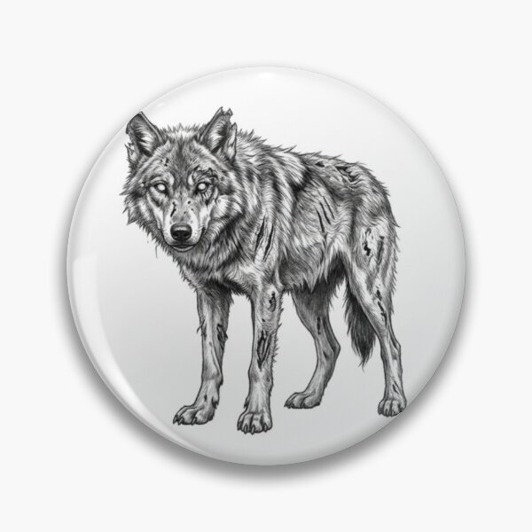 Item preview, Zombie Wolf Halloween – Spooky Undead Animal Pencil Art designed and sold by Pencil-Art.