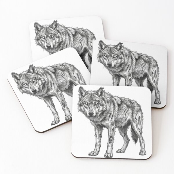 Item preview, Zombie Wolf Halloween – Spooky Undead Animal Pencil Art designed and sold by Pencil-Art.