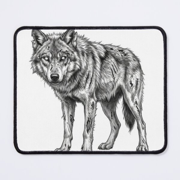 Item preview, Zombie Wolf Halloween – Spooky Undead Animal Pencil Art designed and sold by Pencil-Art.