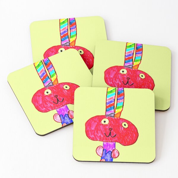Item preview, Rainbow Ears Magic Bunny - Kids Art Collaboration designed and sold by TwoLinesArt.