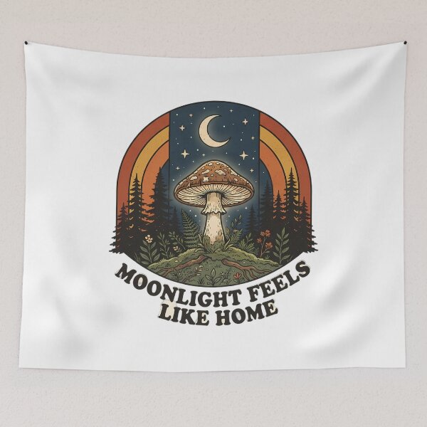 Item preview, Moonlit Woodland Mushroom Fantasy Illustration designed and sold by SHOP-Corner.