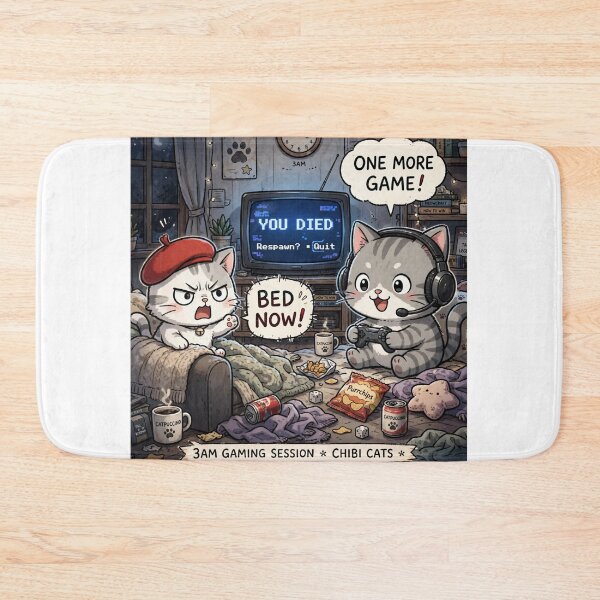 Item preview, 3AM Gaming Session - Gamer Cats - Relatable Humor designed and sold by MAISON SYLVIE.
