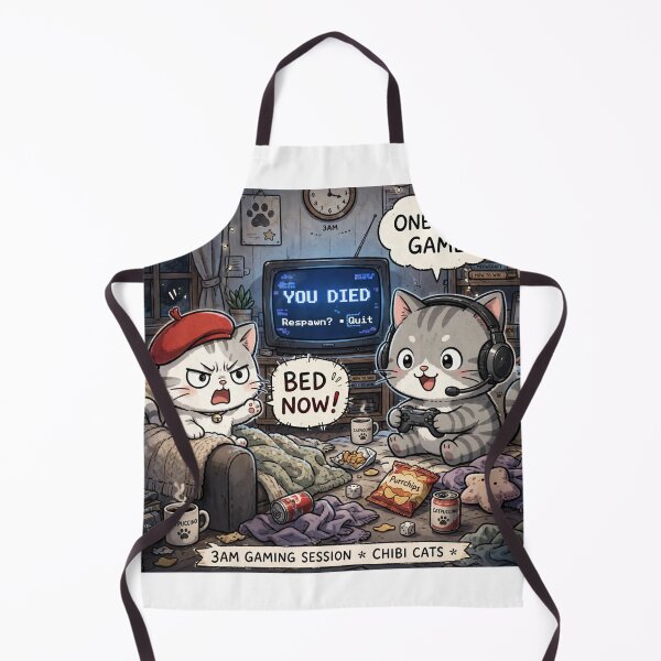 Item preview, 3AM Gaming Session - Gamer Cats - Relatable Humor designed and sold by MAISON SYLVIE.