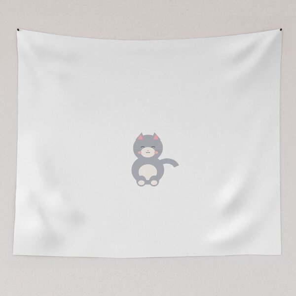 Item preview, cute kitten illustration kawaii sticker catlover animal adorable petlover gray designed and sold by kd2010.