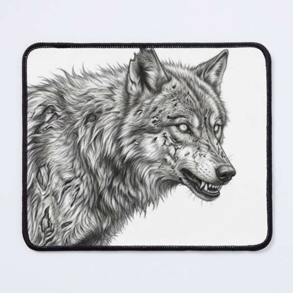 Item preview, Zombie Wolf Halloween – Spooky Undead Animal Pencil Art designed and sold by Pencil-Art.