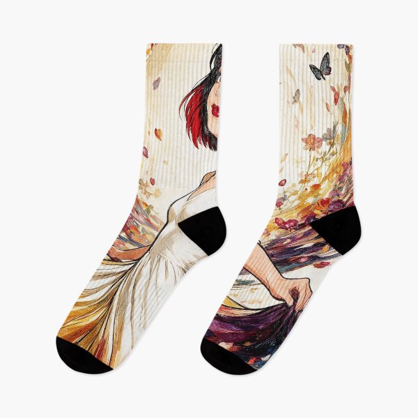 Item preview, Rainbow Floral Swirl Dance Whimsical designed and sold by Hen-C-Art.