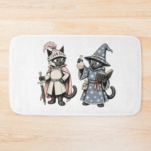 Item preview, Black Cat Knight and Wizard Vintage Fantasy designed and sold by ZOHRR.