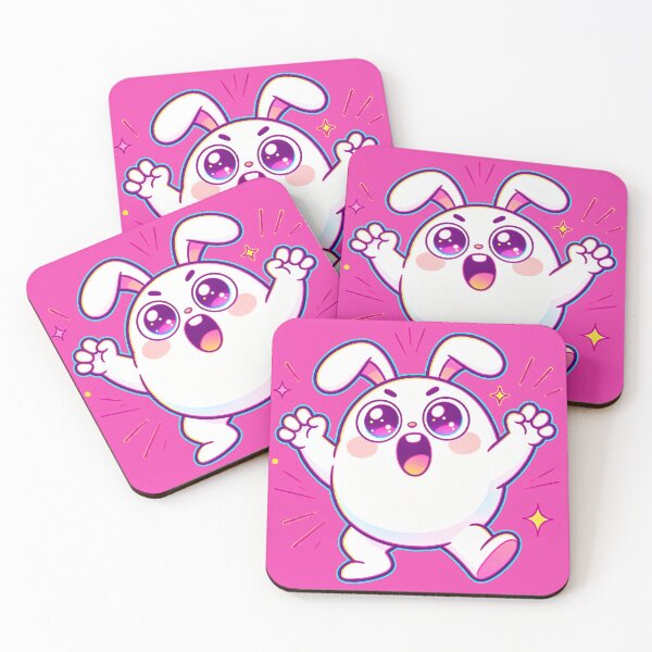 Item preview, Excited Happy Bunny with Sparkles - Kawaii Energetic Character Art designed and sold by Outlet Raloel.