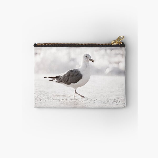 Item preview, Black and White Seagull Beach Photography, Neutral Grey Seagulls Bird designed and sold by Carolyn Cochrane.