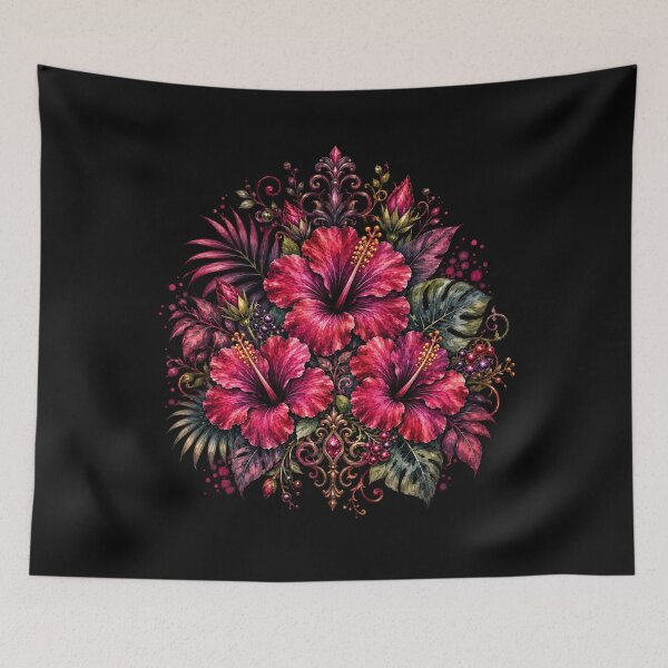Item preview, Gothic Tropical Bouquet | Victorian Hibiscus | Ornate Dark Botanical Art designed and sold by IamNolmo.