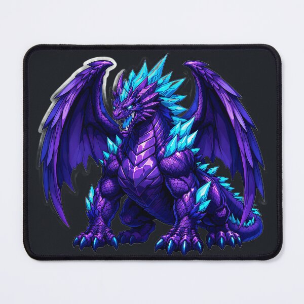 Item preview, Epic Purple Blue Crystal Dragon Fantasy Warrior Sticker designed and sold by Freestyle Prints.