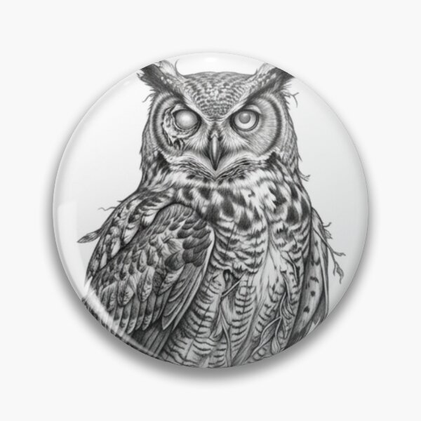 Item preview, Zombie Owl Halloween – Spooky Undead Animal Pencil Art designed and sold by Pencil-Art.