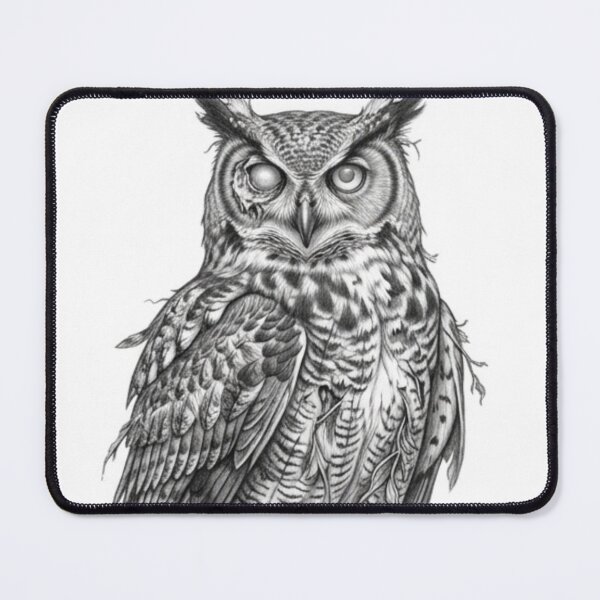 Item preview, Zombie Owl Halloween – Spooky Undead Animal Pencil Art designed and sold by Pencil-Art.