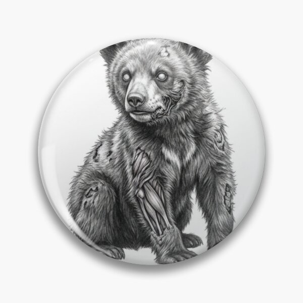 Item preview, Zombie Bear Halloween – Spooky Undead Animal Pencil Art designed and sold by Pencil-Art.