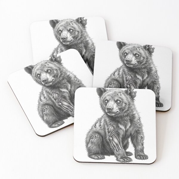 Item preview, Zombie Bear Halloween – Spooky Undead Animal Pencil Art designed and sold by Pencil-Art.