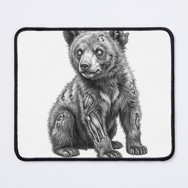 Item preview, Zombie Bear Halloween – Spooky Undead Animal Pencil Art designed and sold by Pencil-Art.