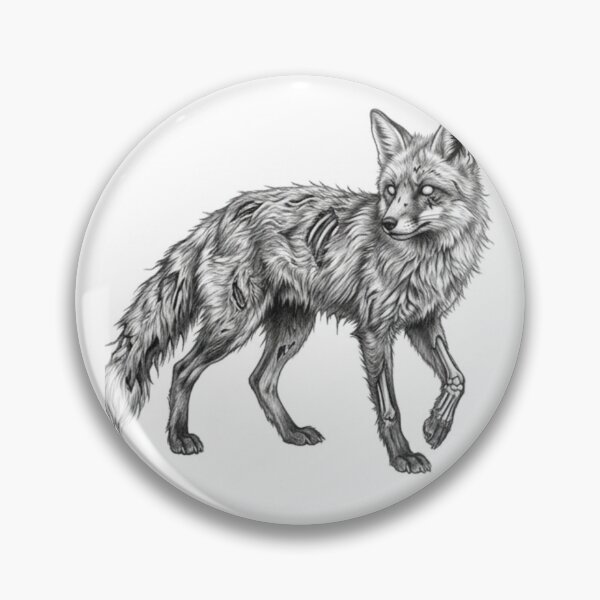Artikelvorschau, Zombie-Fuchs zu Halloween – Gruselige Bleistiftzeichnung eines untoten Tieres entworfen und verkauft von Pencil-Art.