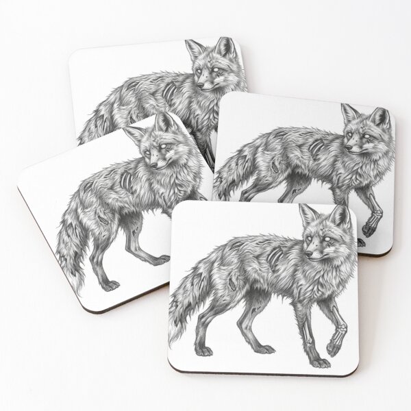 Item preview, Zombie Fox Halloween – Spooky Undead Animal Pencil Art designed and sold by Pencil-Art.